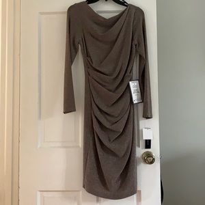 Betsy and Adam Metallic Ruched Sheath Dress Size 6